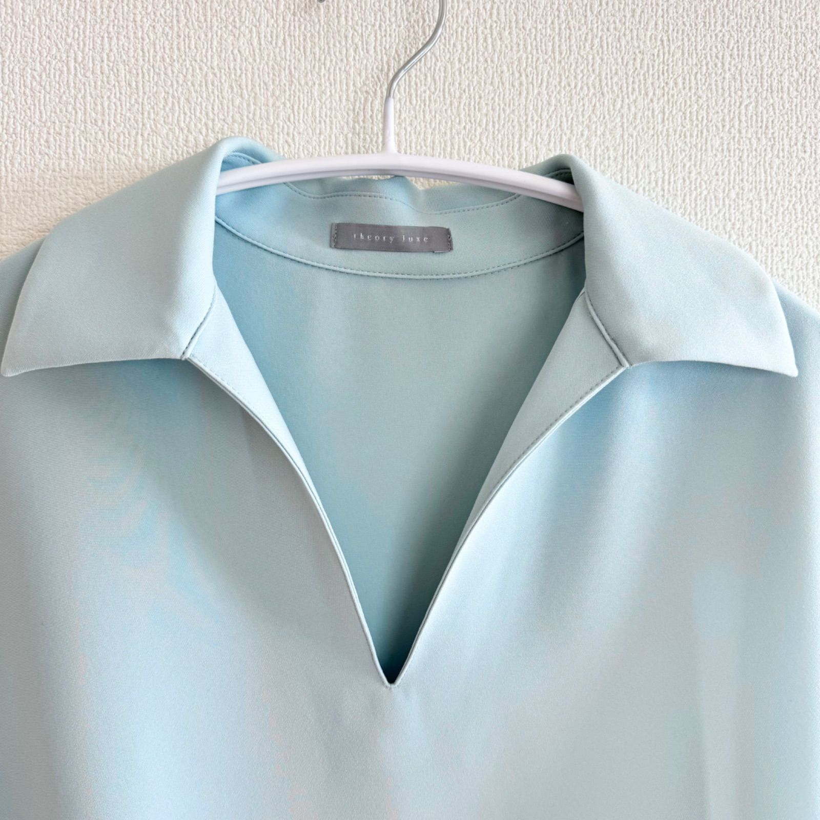 theory フレンチスリーブ　シャツ ブラウス Theory luxe シャツカラーフレンチスリーブブラウス Marvine Jarine