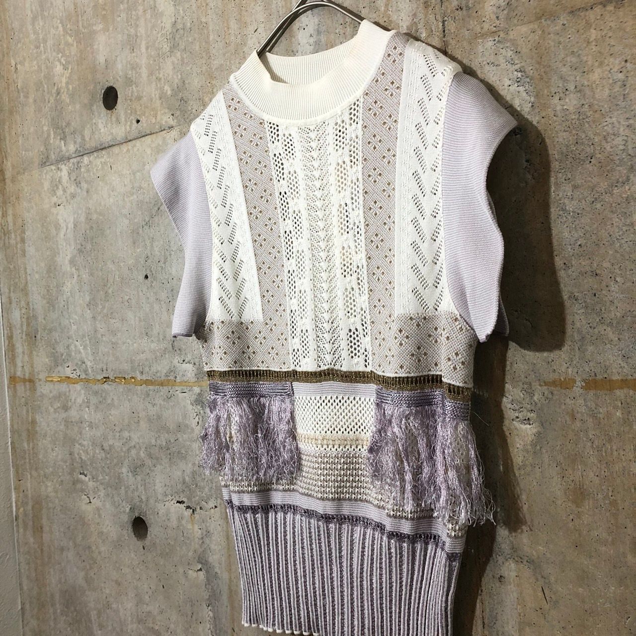 マメ 19SS MM19SS-KN024 フリンジニットトップス 2