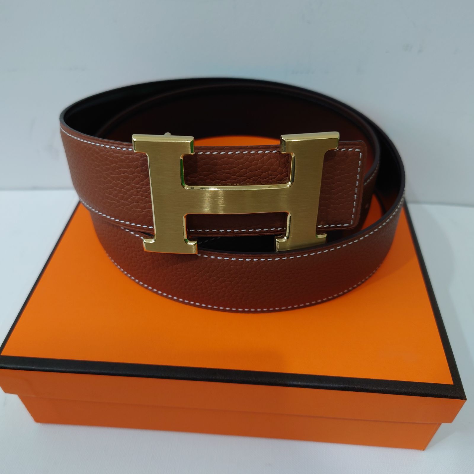 新品未使用 HERMES エルメス リバーシブルベルト Hバックルセット ゴールド 幅：3.8cm - メルカリ