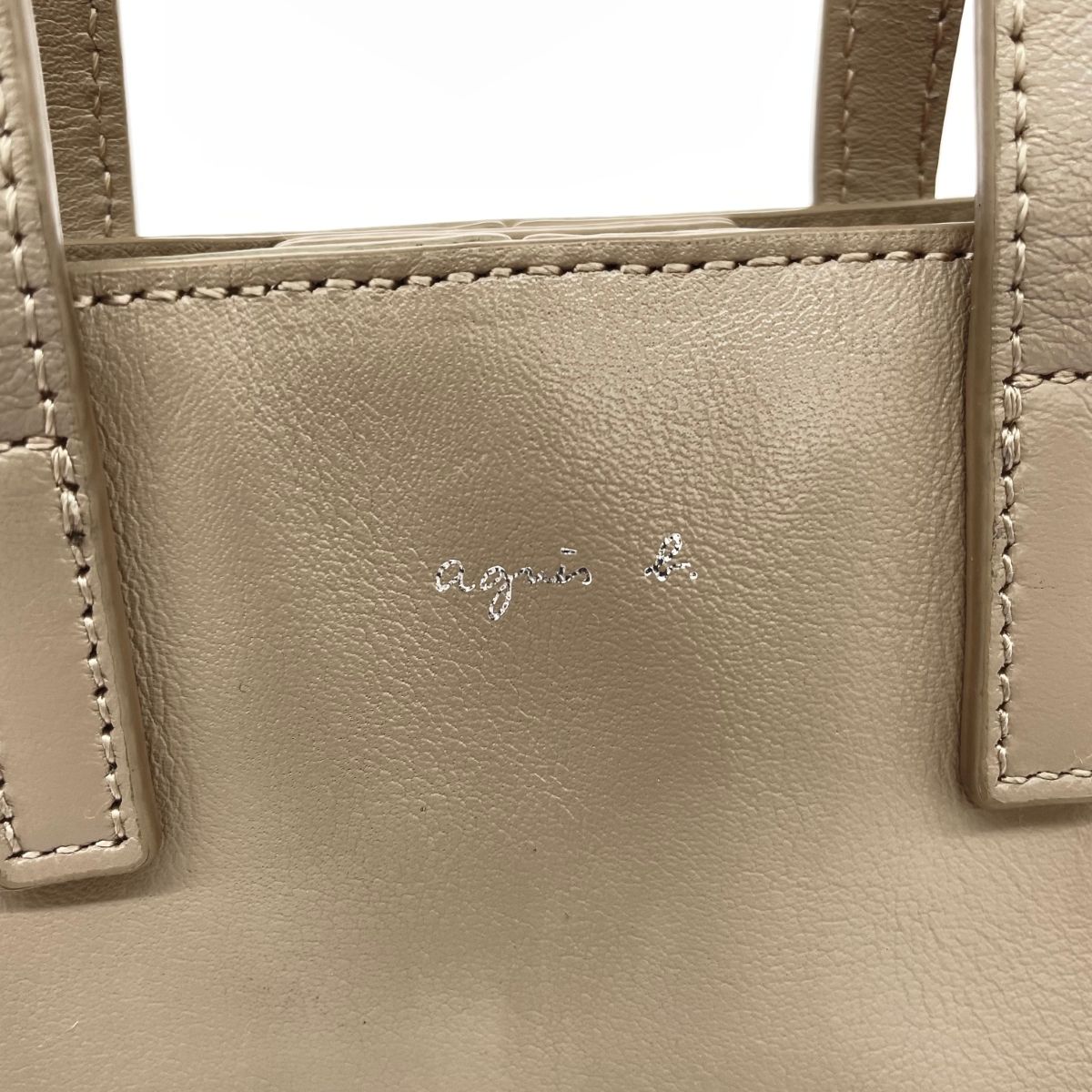 agnes b. アニエスベー 2WAYバッグ Lucy レザー グレージュ レディース  