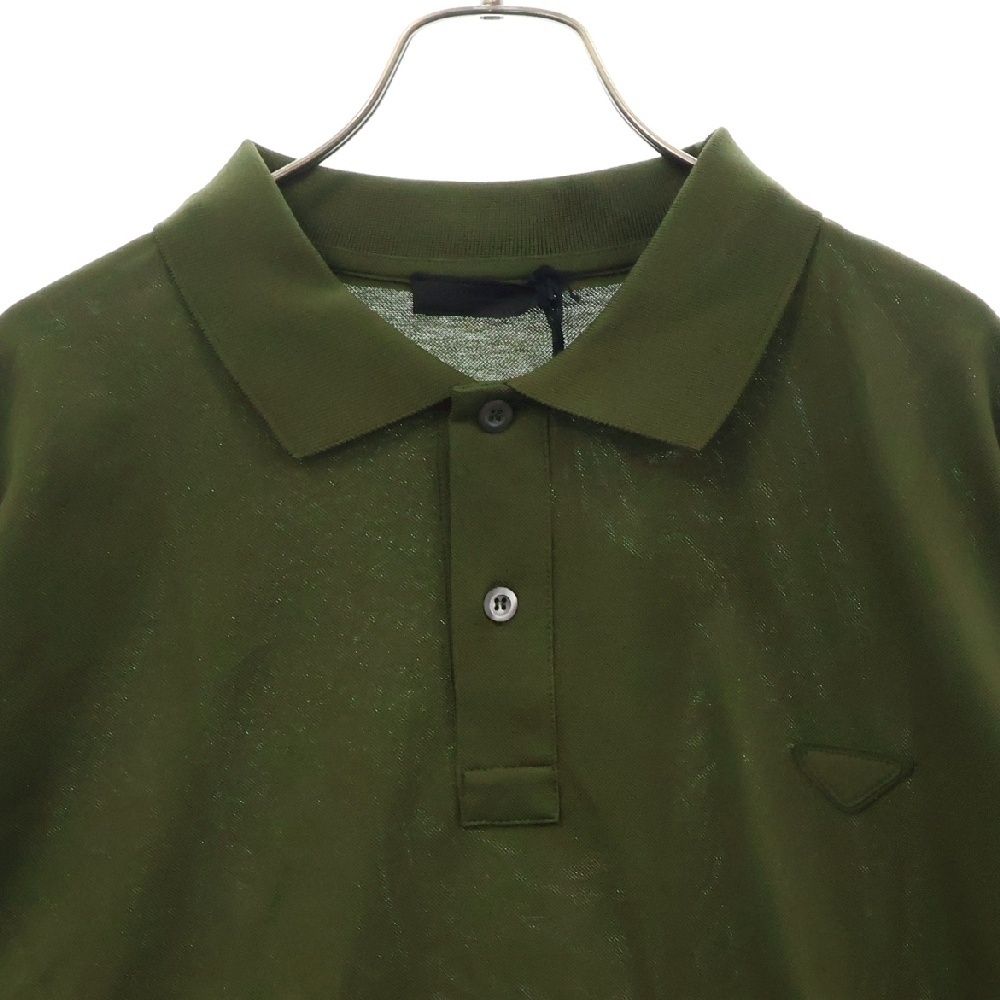 PRADA (プラダ) SILK POLO シルク 半袖ポロシャツ トライアングル