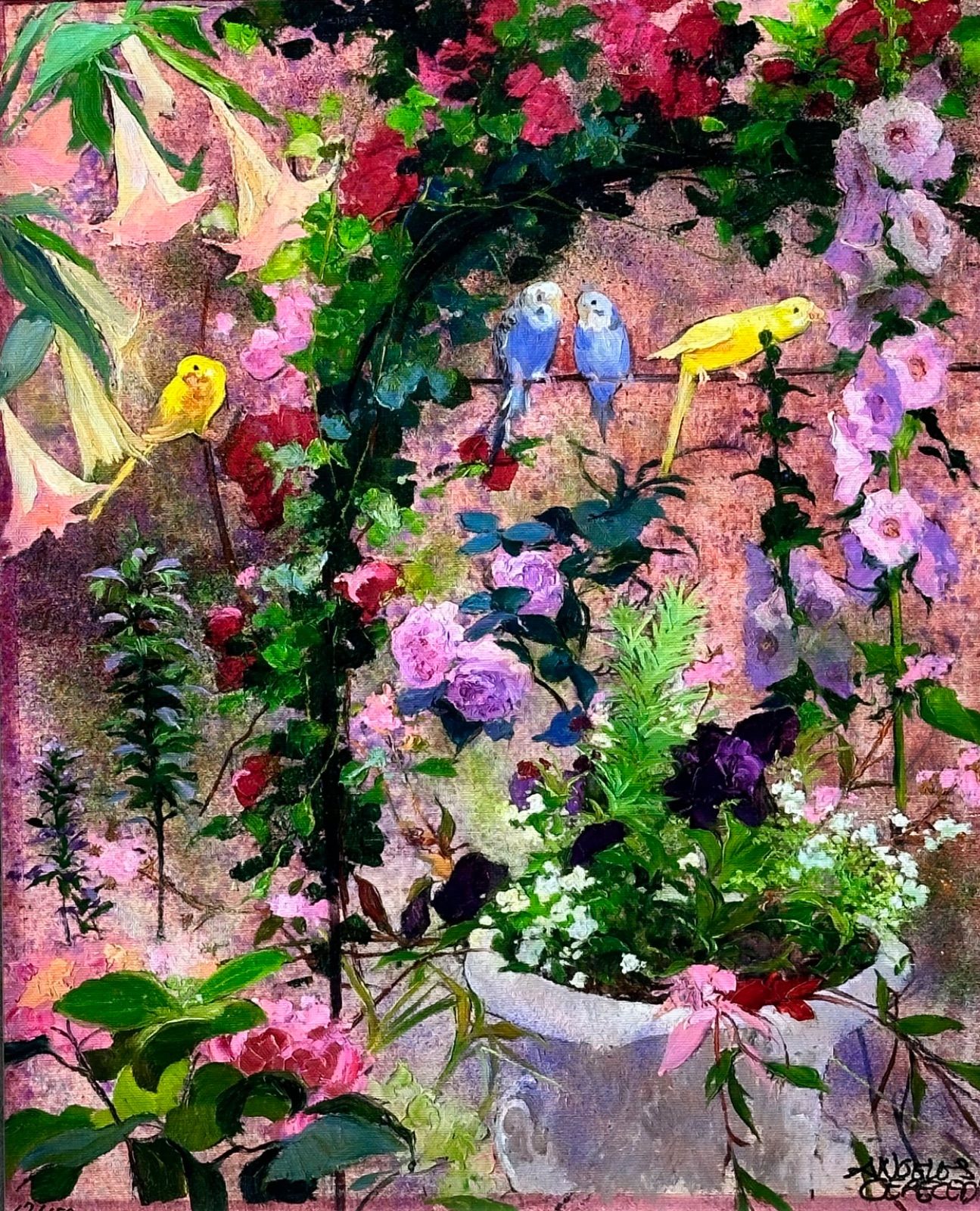 宝石画 フラワーアート 金色フレーム 宝石画 フラワーアート 金色