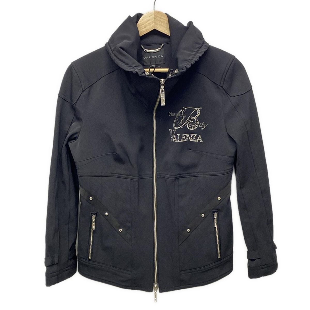 バレンザ ブルゾン 44 レディース 美品 白×黒 VALENZA VALENZA
