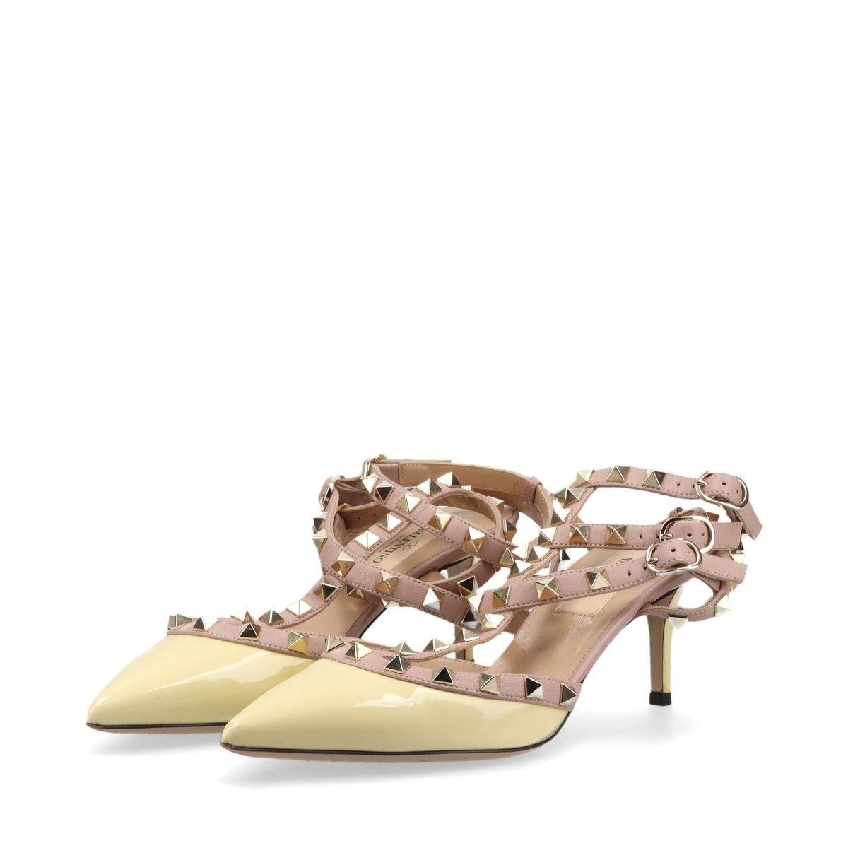VALENTINO GARAVANI ロックスタッズ パテントレザー パンプス ロックスタッズ ストラップパンプス100mm for ウィメンズ インチ