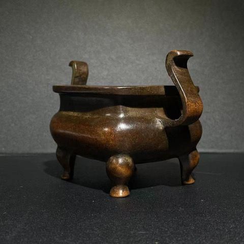 銅器 象首耳八稜三足双耳双龍薫香炉  盤香炉  檀香炉 工芸品 美術品 置物 銅器 銅鼎 香炉 両耳香炉 供仏薫炉 装飾品 工芸品 置物 - メルカリ
