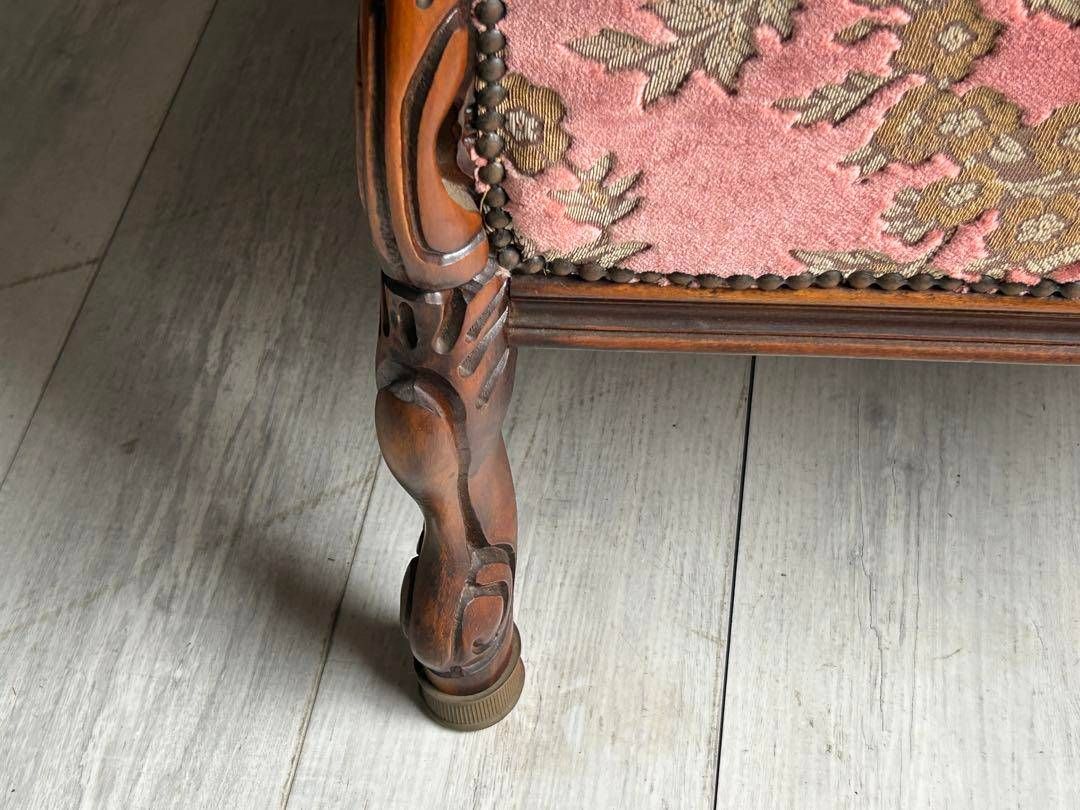 イタリアアンティークロココクラシック鋲打リベット猫脚金華山織KG