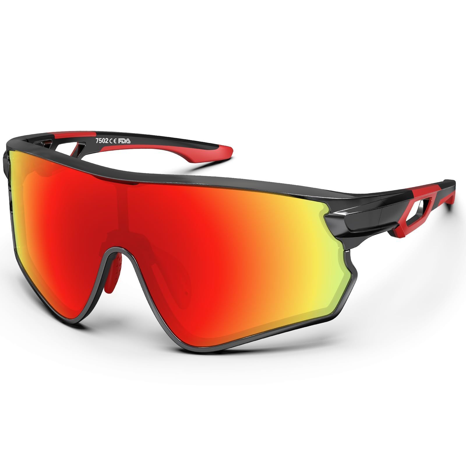 数量限定 [BEACOOL] スポーツサングラス 偏光レンズ ランニング 野球 自転車 釣り 登山 ゴルフ ドライブ バイク テニス スキー 大型フレーム設計 メンズ レディース 超軽量 TR90 TAC UV400 紫外線防