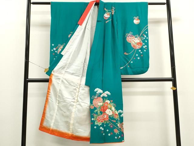 平和屋着物[]七五三 女の子 7歳 祝着 四つ身 袋帯セット 鈴草花