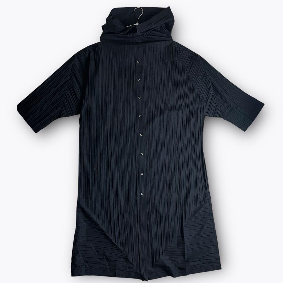 80s 筆タグ ISSEY MIYAKE プリーツコート アーカイブ ブラック 2000000020518