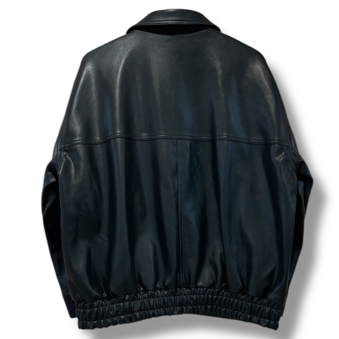 crewre online shop / フェイクレザージップブルゾン
