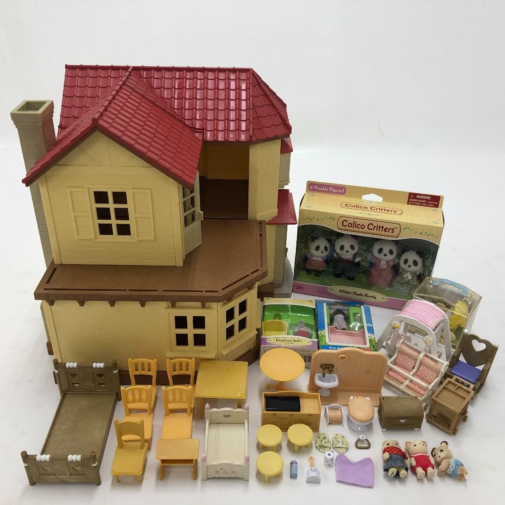 02w07350 シルバニアファミリー まとめ売り 赤い屋根のおおきなお家 お 