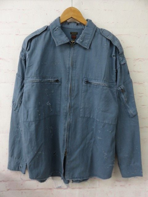 【中古】EGO TRIPPING ｴｺﾞﾄﾘｯﾋﾟﾝｸﾞ CANADIAN ARMY JACKET Damage ｼﾞｬｹｯﾄ 613701 ﾌﾞﾙｰ　 48 L 991831631