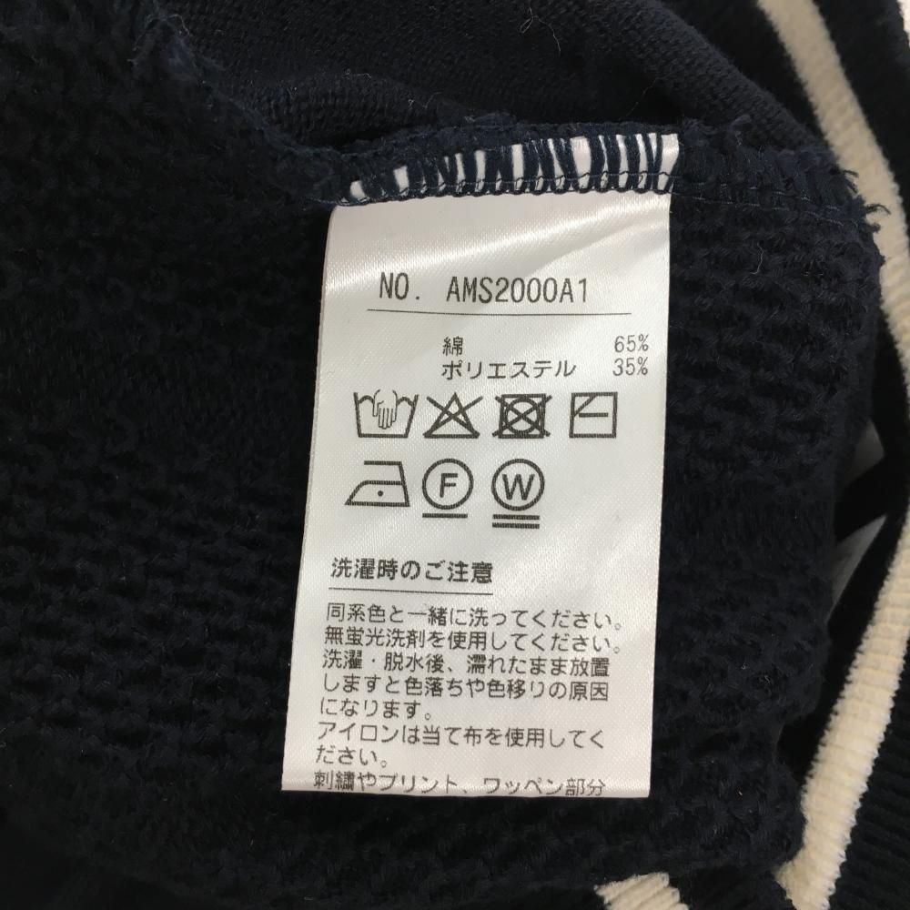 AND PER SE アンパスィ ニットベスト ネコ ボーダー柄 グリーン