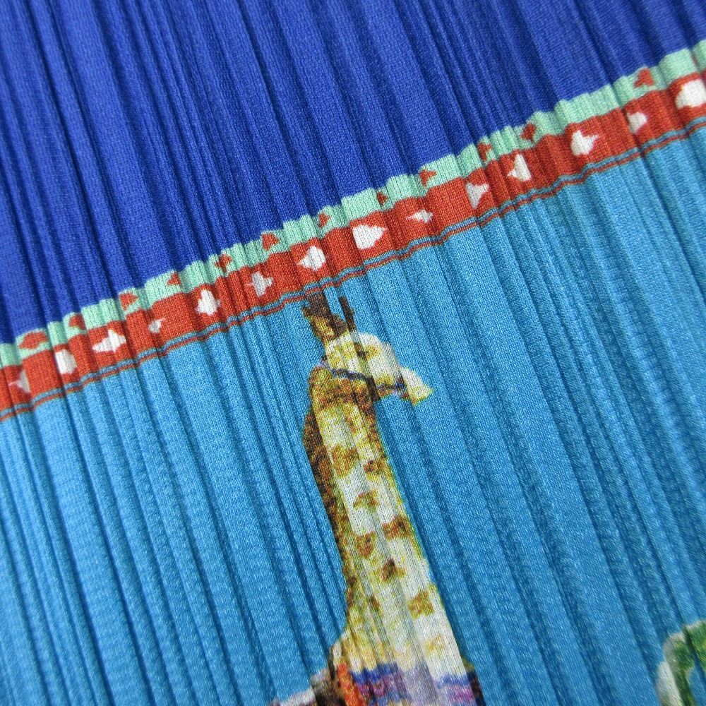 00s 2004 PLEATS PLEASE ISSEY MIYAKE メリーゴーランド カットソー Tシャツ 半袖 トップス Vintage 3 L ブルー レディース 【中古】 /TNT 00s 2004 PLEATS PLEASE ISSEY MIYAKE メリーゴーランド