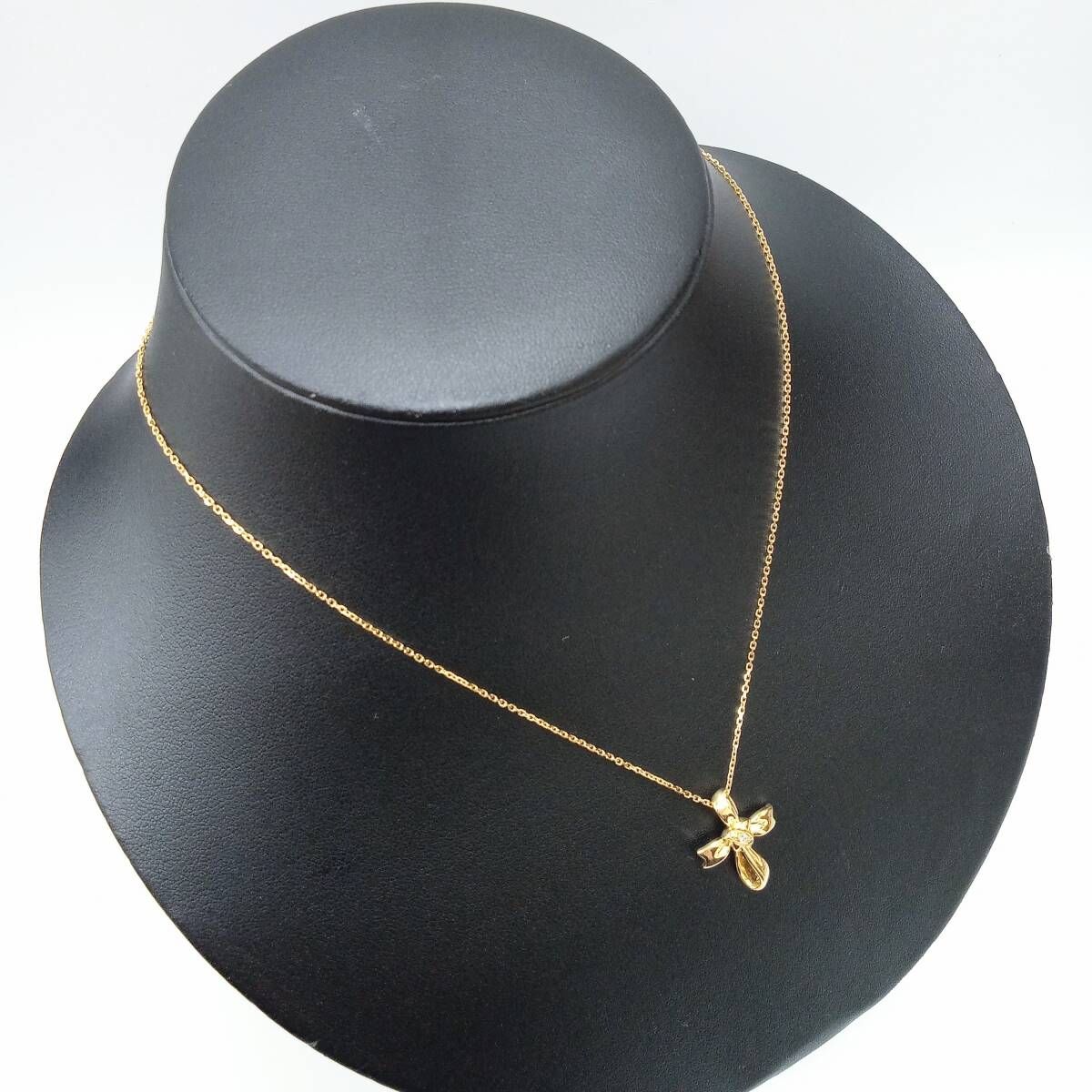 ミキモト MIKIMOTO K18 18金 ダイヤモンド 0.01ct 40cm 4.4g 