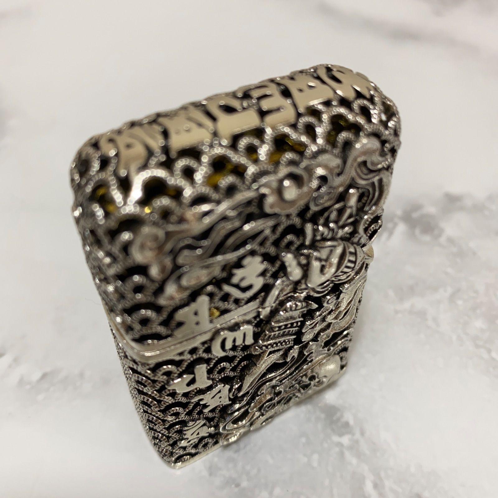 不動明王 全面装飾 フルオーダー フルメタルジャケット Zippo 和柄 和彫り ジッポ ジッポー シルバー ゴールド 銀 金 オリジナル オーダー  新品 送料無料 ライター タバコ 煙草 喫煙 重量感 重厚感 高級感 かっこいい オシャレ