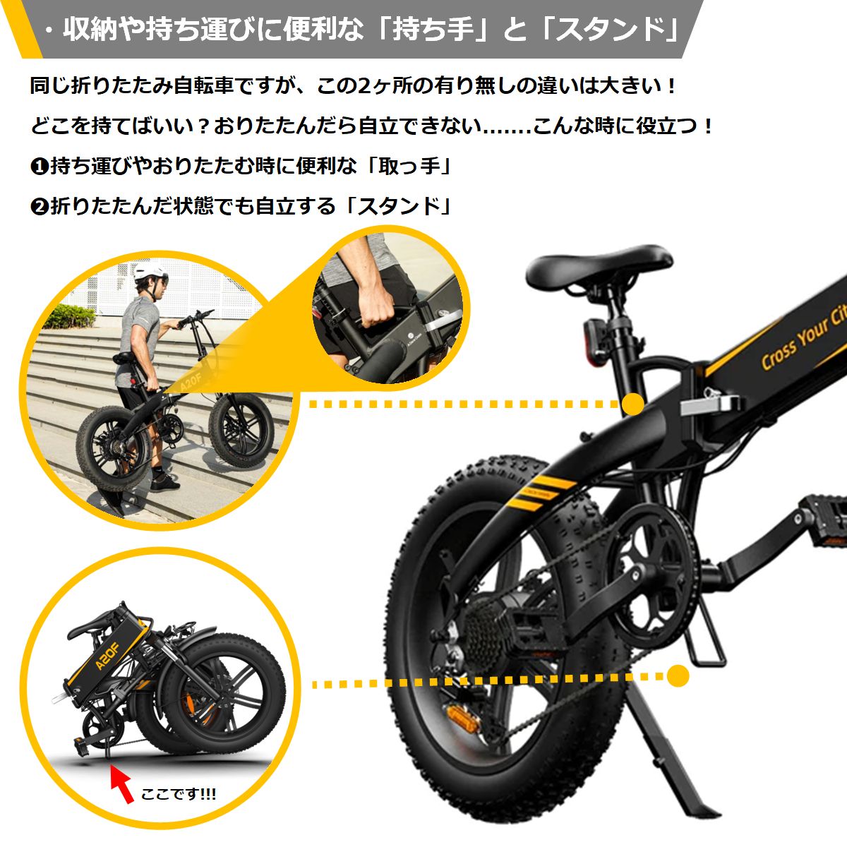 ADO A20F XE】電動アシスト自転車 公道走行可 普通自転車 折りたたみ