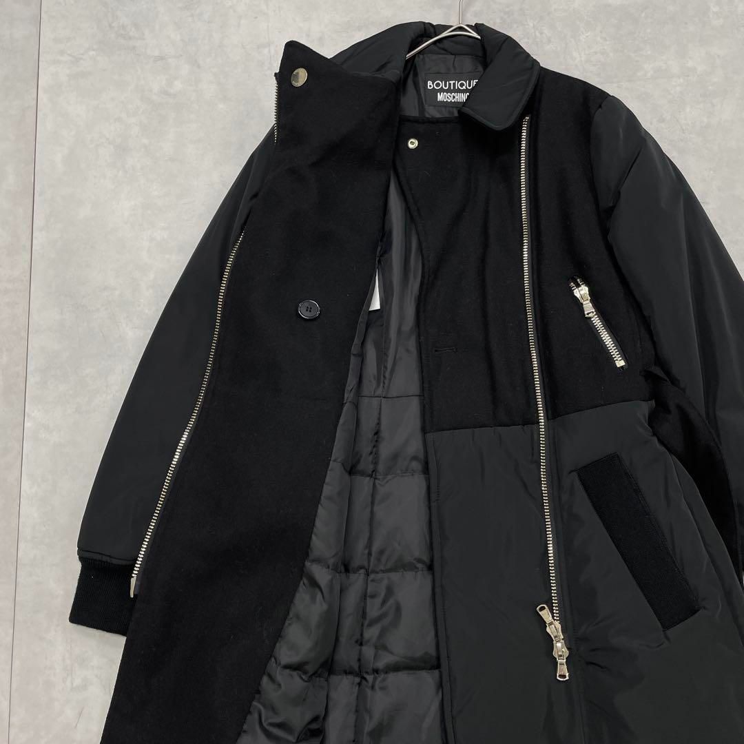 MOSCHINO モスキーノ ライダースコート 中綿 ダブル ロング 異素材