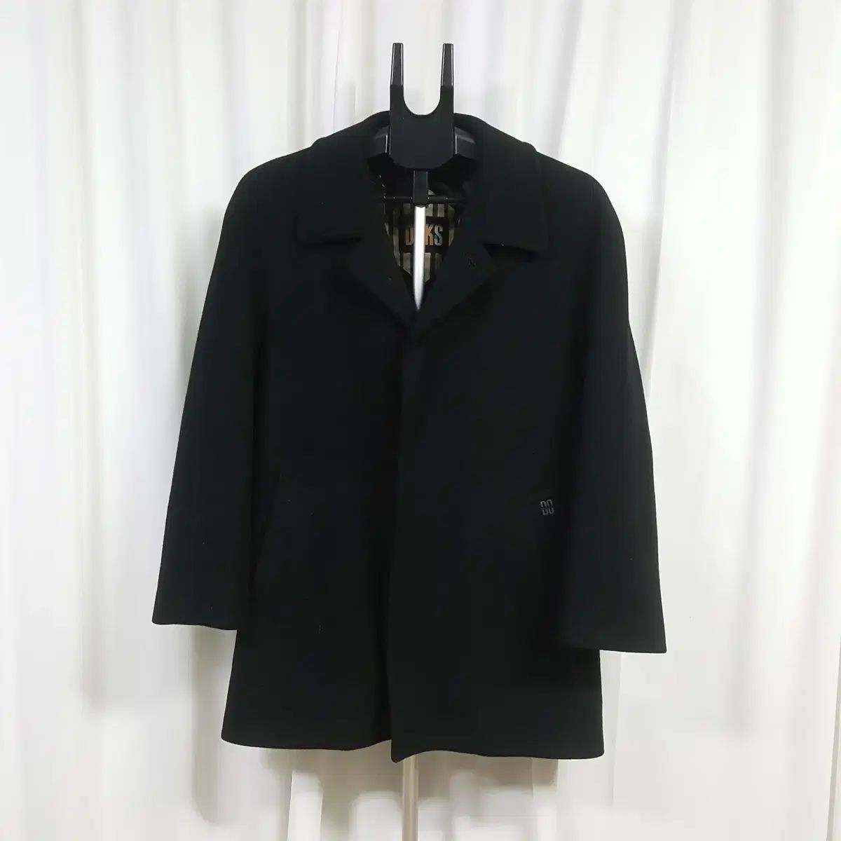 DAKS ダックス ポンチョ コート ブラック ウール90% 9号サイズ