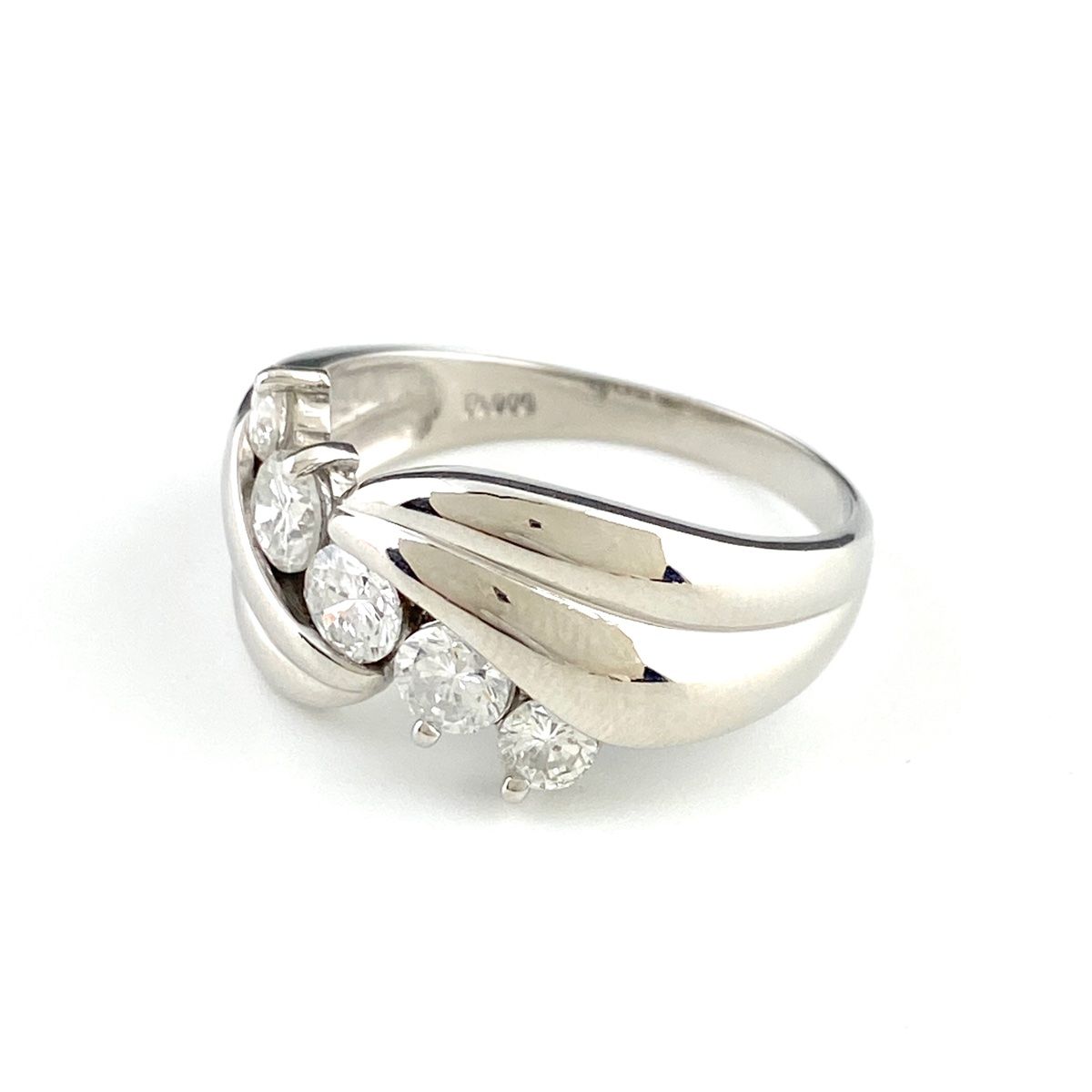 在庫一掃】 メレダイヤ デザインリング プラチナ 指輪 リング 17号  