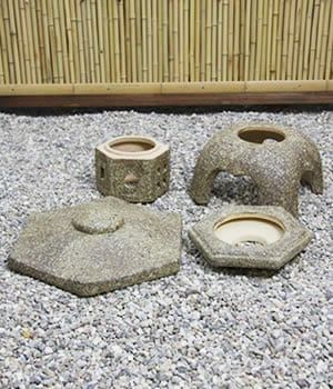 信楽焼 灯籠 陶器 とうろう 置物 燈籠 やきもの 14号六角雪見灯籠 ok