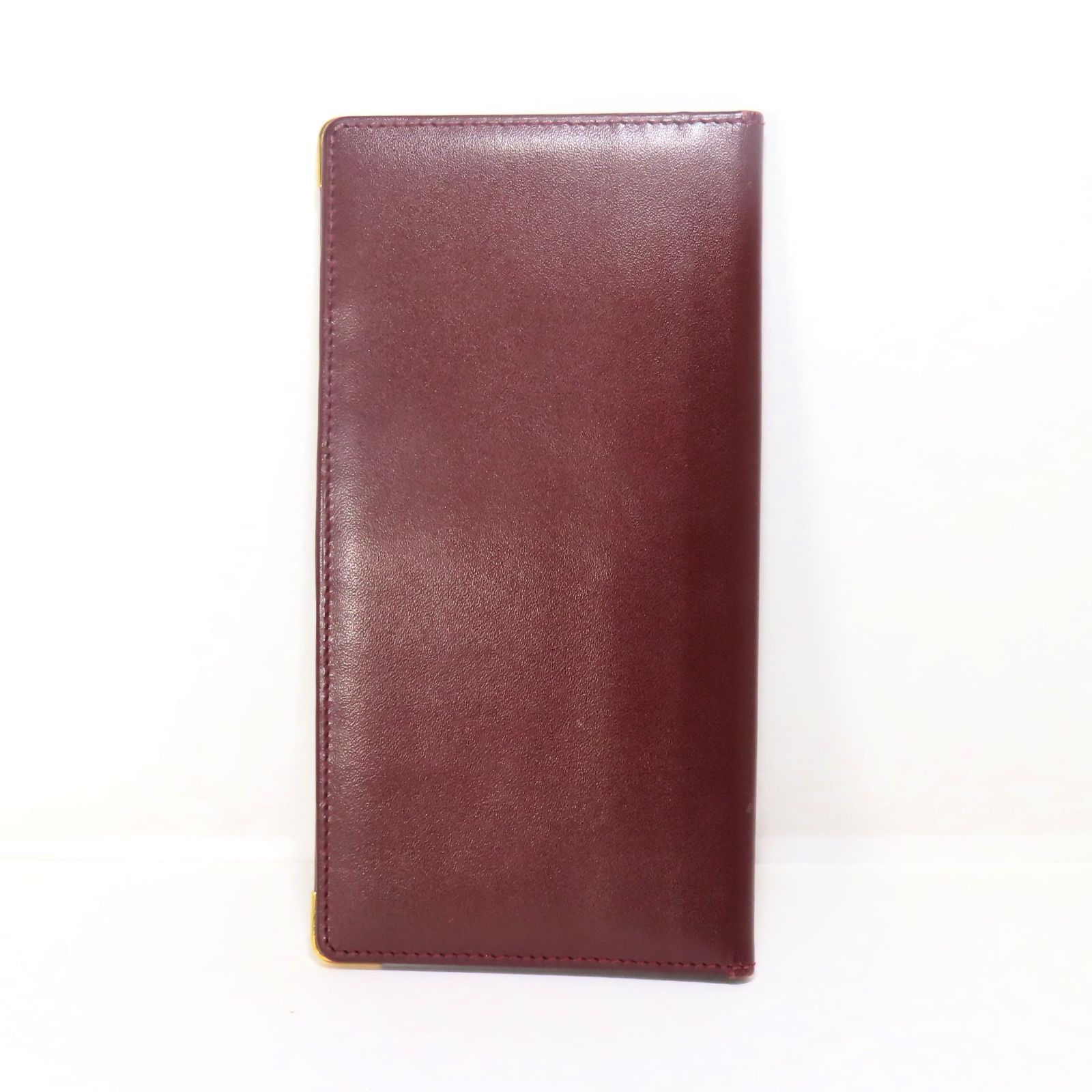 美品 Cartier カルティエ 札入れ 長財布 カーフ ボルドー 保証書