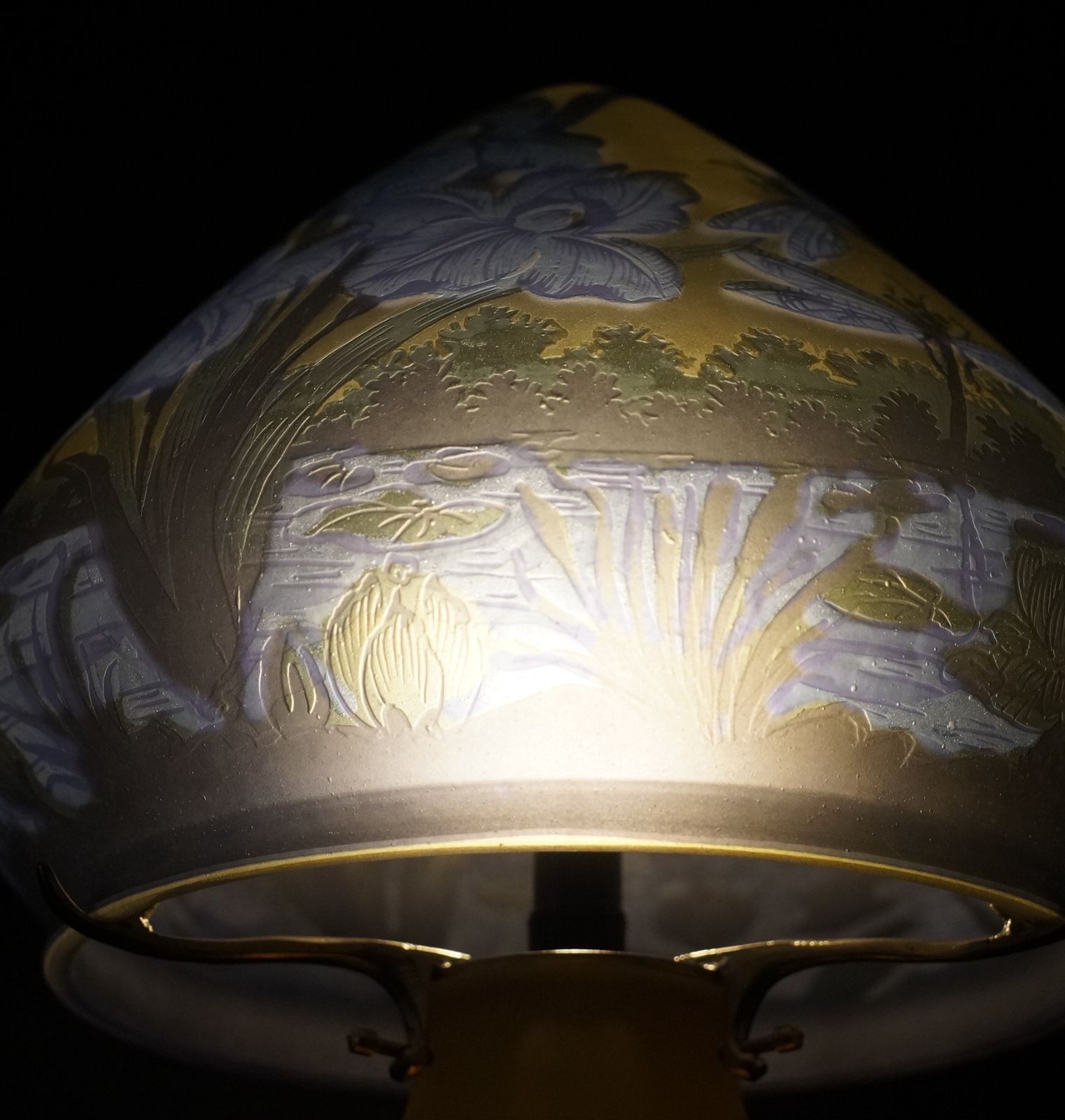 【証明書】エミールガレ２灯　31cm　卓上ランプ　フロア照明　ナイトスタンド