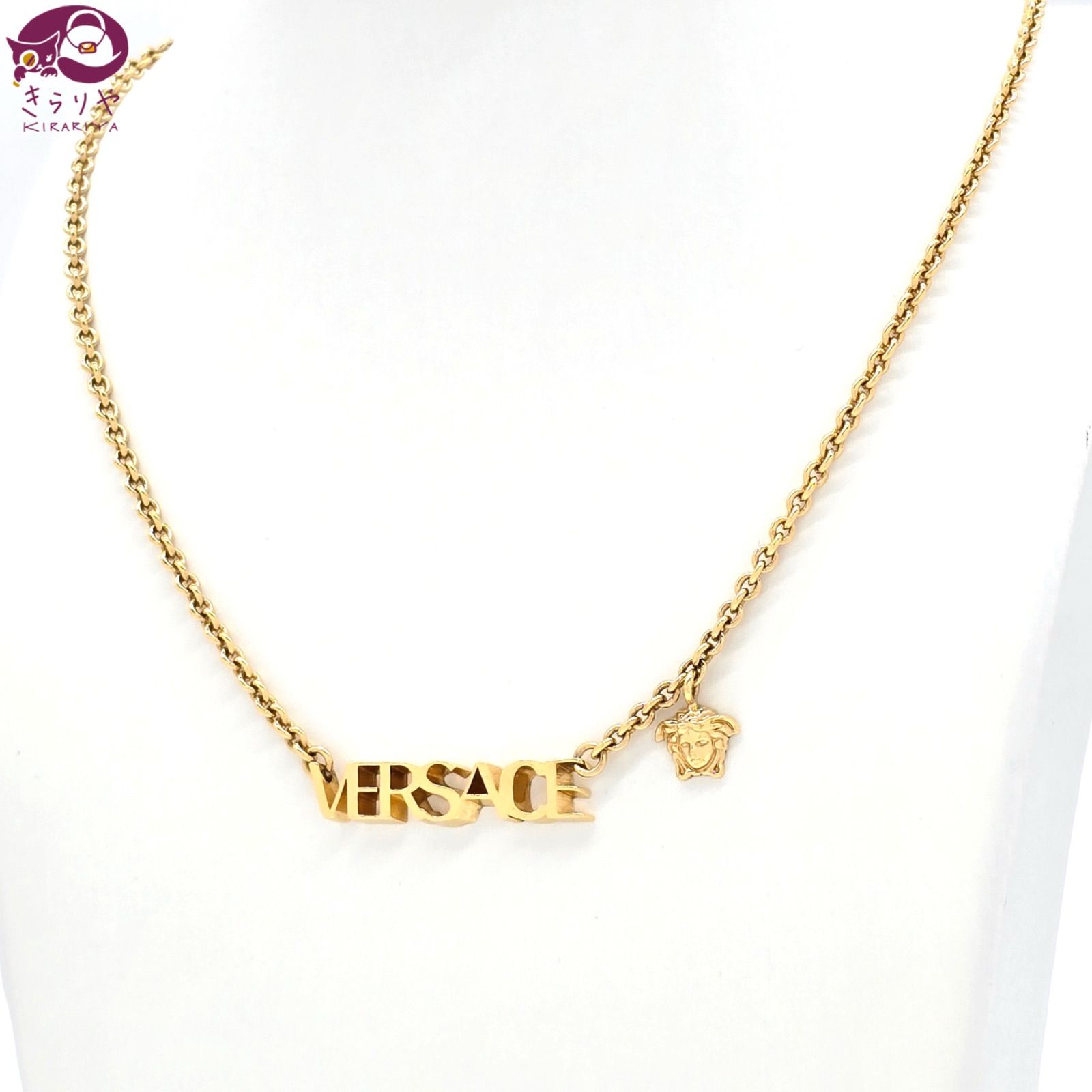 美品　VERSACE ヴェルサーチ　メデューサ　ネックレス　ゴールドカラー 美品】 VERSACE / ヴェルサーチ | メデューサ グレカ ネックレス