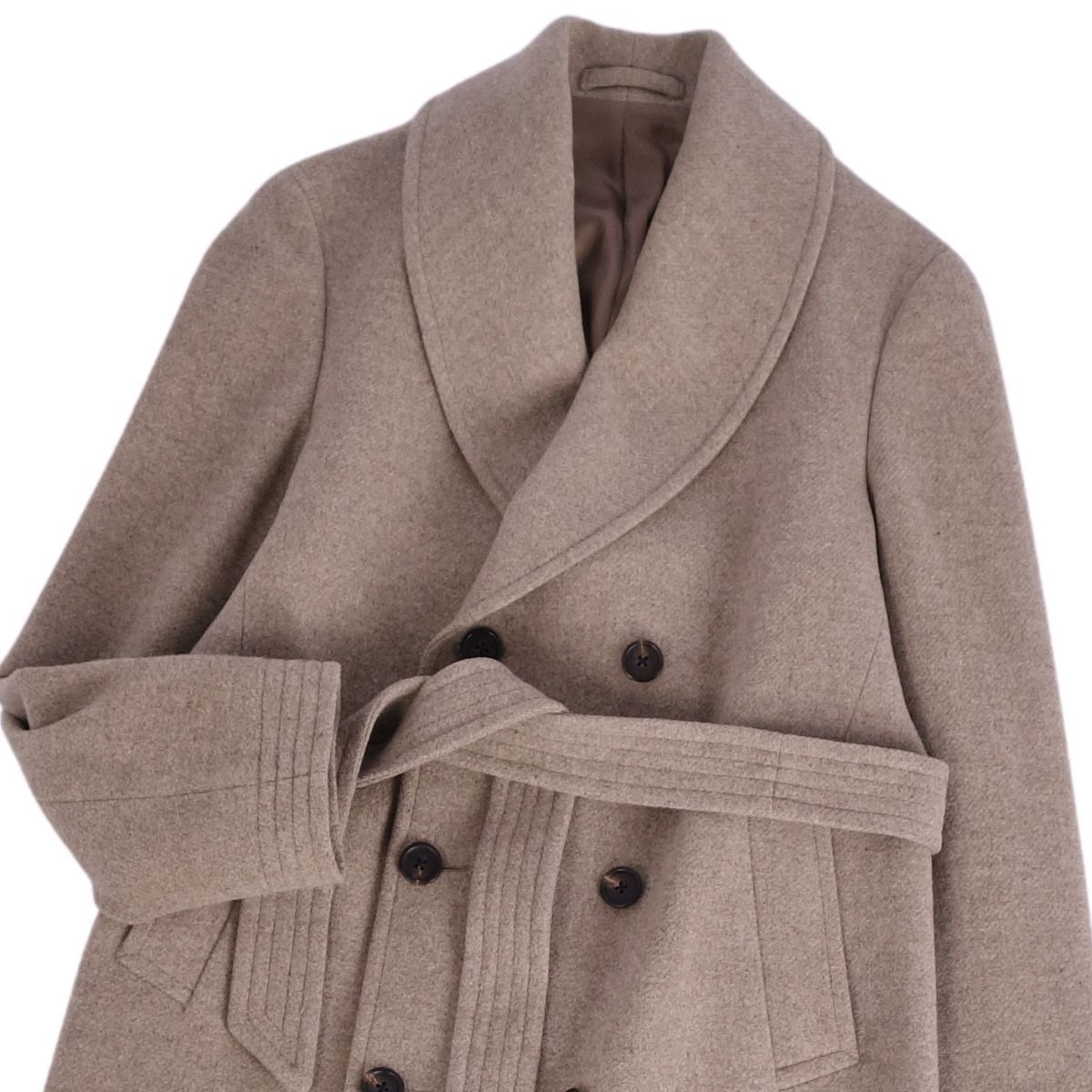 ラルディーニ　ベージュ ダブルブレスト チェスターコート LARDINI（ラルディーニ）SPECIALスペシャル ウールフランネル