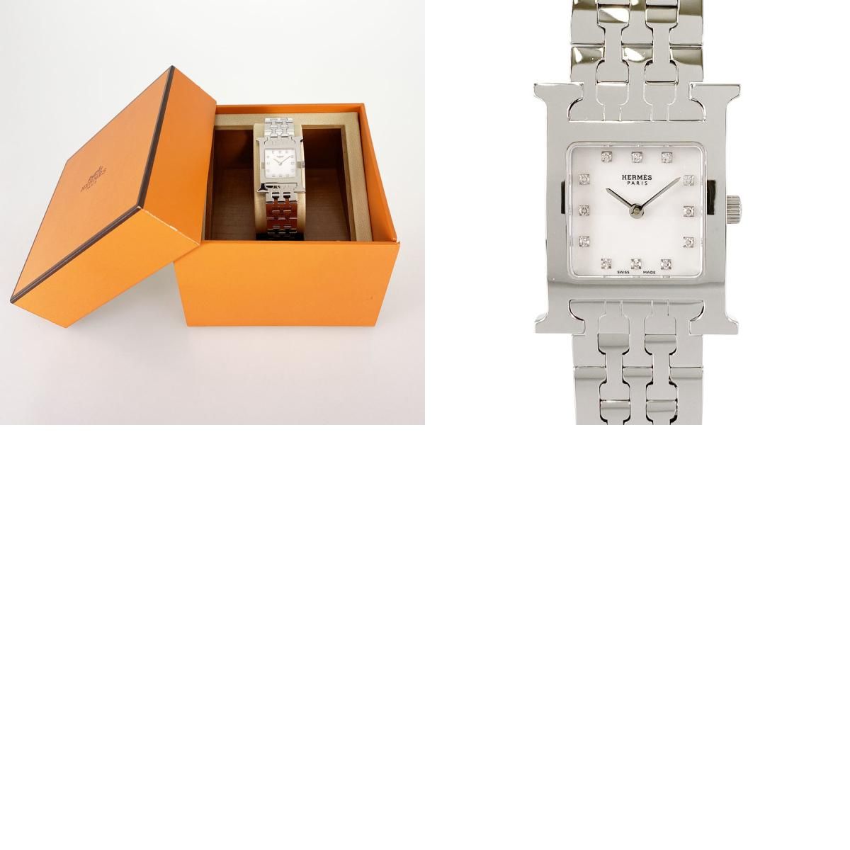 エルメス HERMES Hウォッチ HH1.210 SS ダイヤモンド クォーツ 