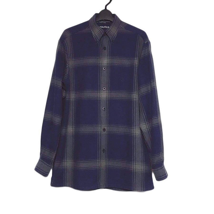 nautica チェック柄 ネルシャツ ノーティカ 長袖 メンズ Sサイズ 古着 シャツ ユーズド mshirtsl-7959
