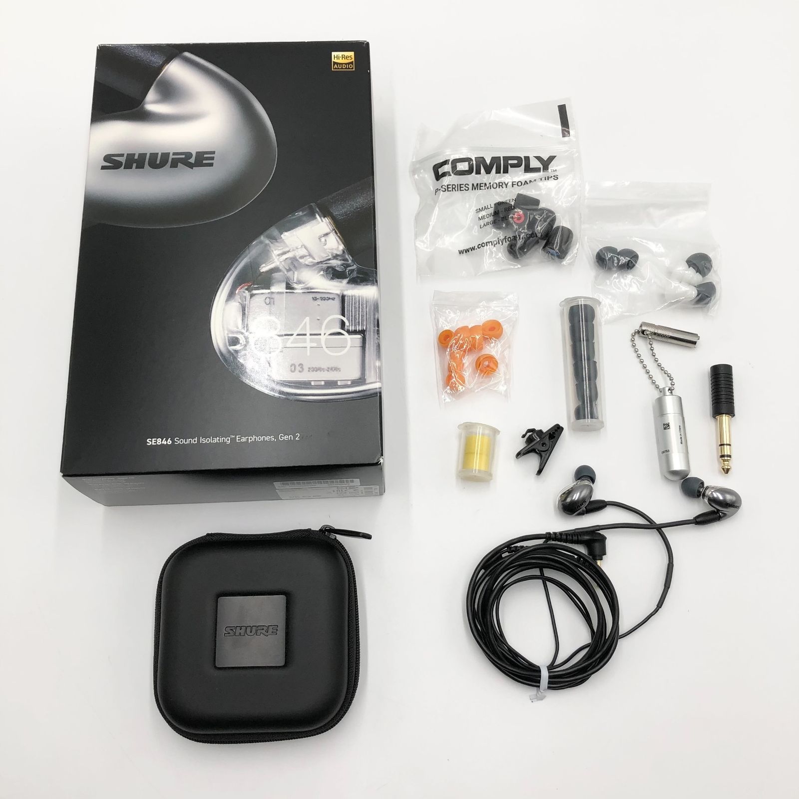 VGP2025 金賞 SHURE シュア イヤホン 有線 SE846G2GT グラファイトシルバー 第2世代 高遮音性 ハイレゾ対応 ゲーム ゲーミング カナル型 ワイヤレス変換可 別売 MMCX 正規品|メーカー保証2年