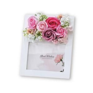 3営業日で発送 ソープフラワー 4 ウッドフォトフレーム 24個アソート KF PK PU YE 色指定可 S-179PK 入数 24