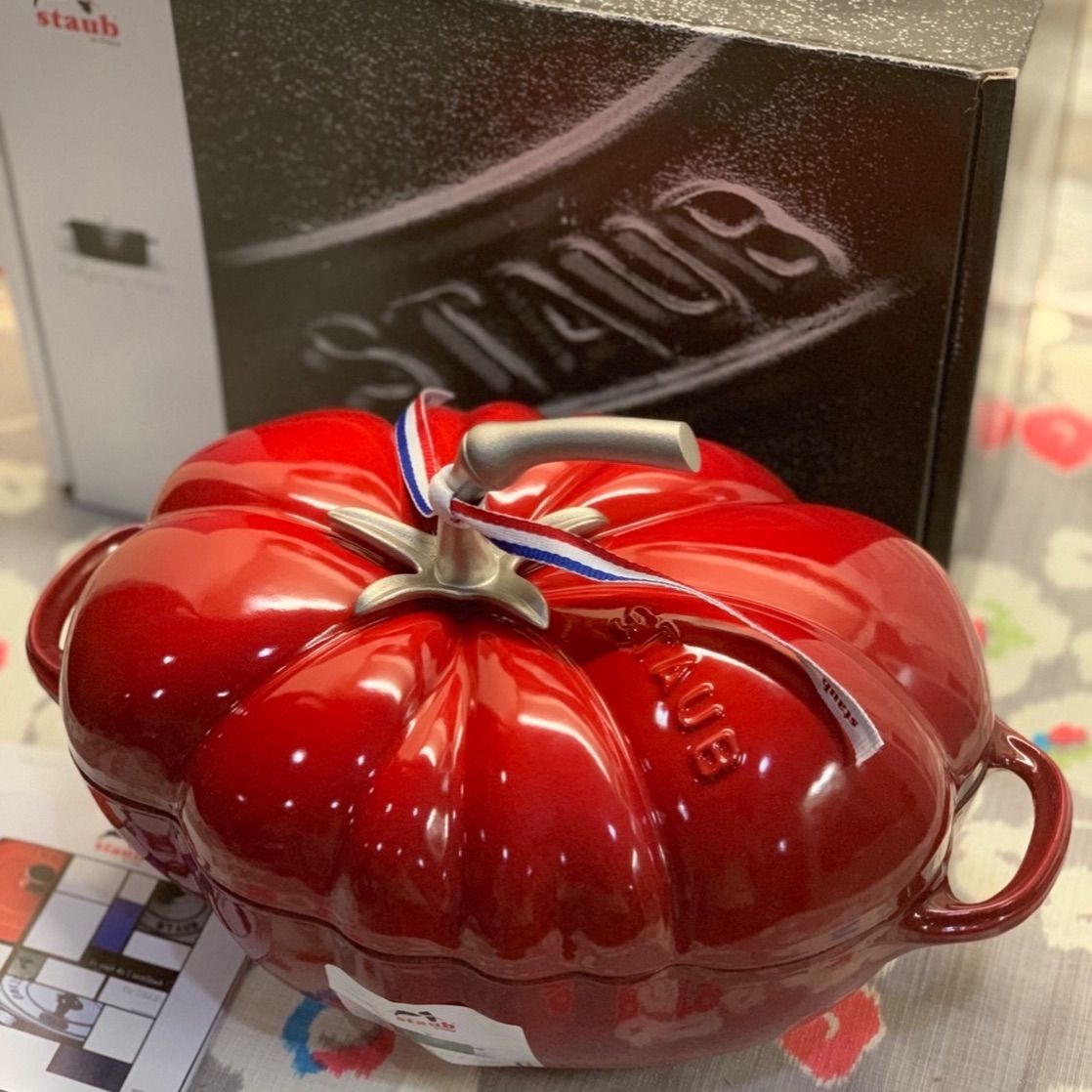 廃盤 新品 STAUB トマト ココット 正規店購入生涯保証 25cm ストウブ