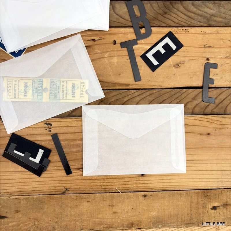 493・A-495 アメリカ グラシン封筒 20枚 横型M 8.2×12.5㎝ 封筒