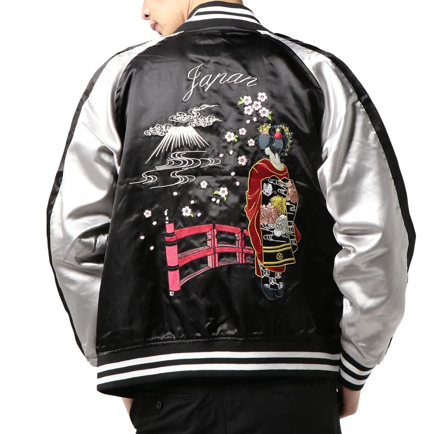 品質保証、最安値に挑戦！ M_4.黒×舞子刺 WESTSEA 和柄刺 スカジャン メンズ レディース ブランド ウエストシー アウター薔薇 バラ 虎 舞子 風神 雷神 鷹 龍 狼 刺繍 おしゃれ ストリートファッション スタジャン ジャケット ブルゾン M 4.黒×舞子刺 ファッションモデル