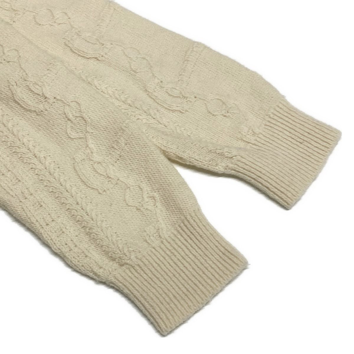  HERMES エルメス 長袖セーター サイズ34 S レディース - アイボリー ウール カシミヤ 長袖 ニット セーター