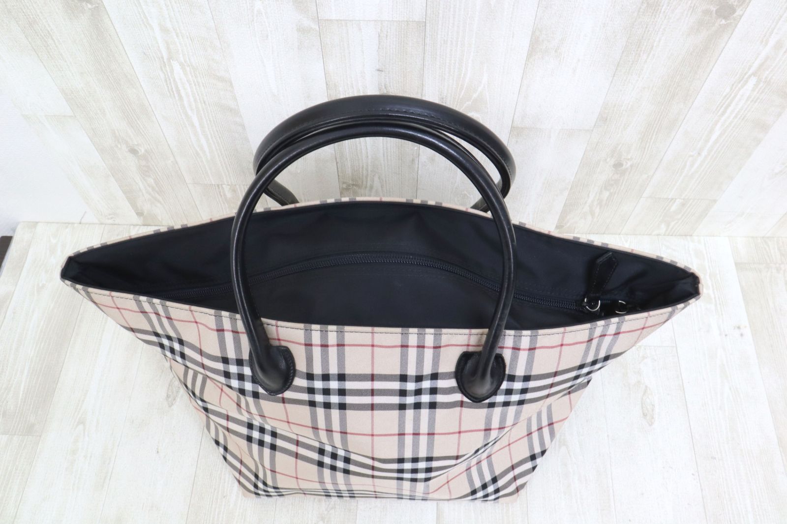 BURBERRY LONDON BLUE LABEL ノヴァチェック トートバッグ ※汚れ