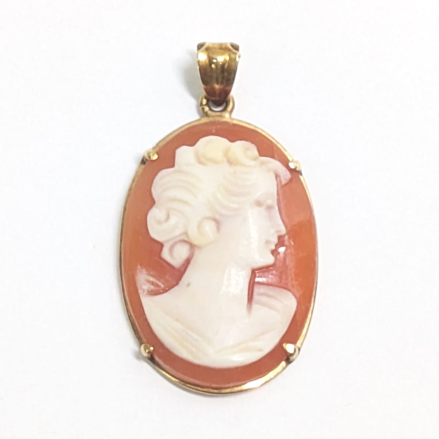 K18 ペンダントトップ トップ ヴィンテージ チャーム シェル カメオ