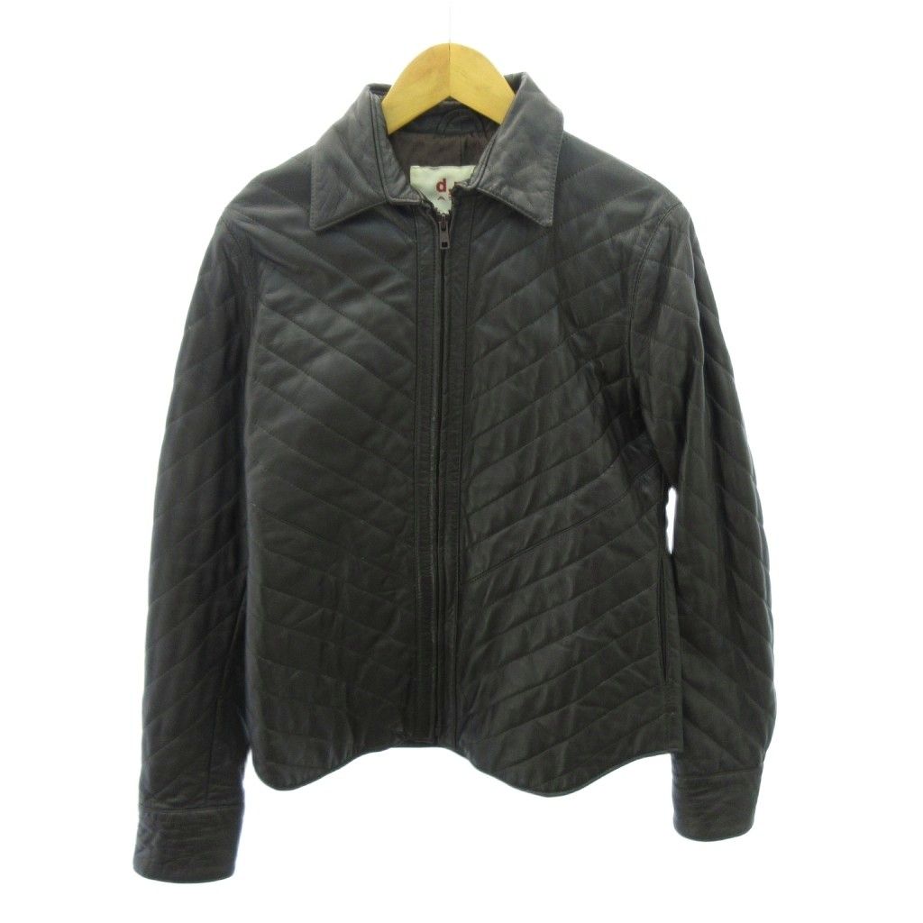 アスペジ ASPESI d.n.m シングルライダース レザージャケット ブルゾン ラムレザー 42 こげ茶 ダークブラウン 1010