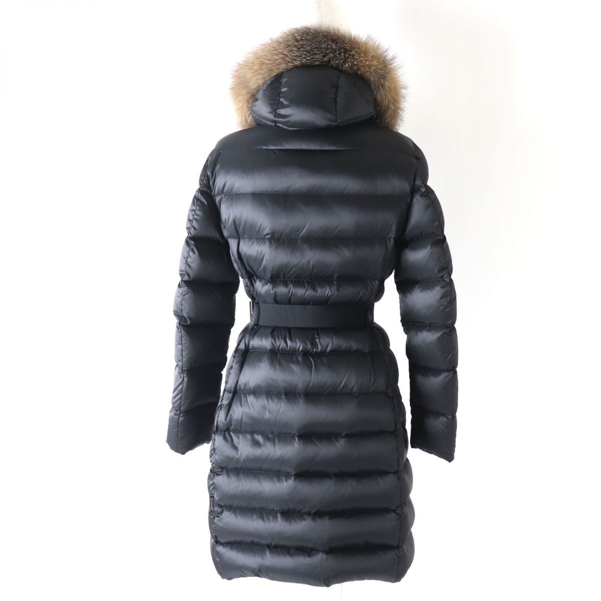 身幅•••49cm極美品 MONCLER モンクレール ロングダウンコート ブラック ベルト L