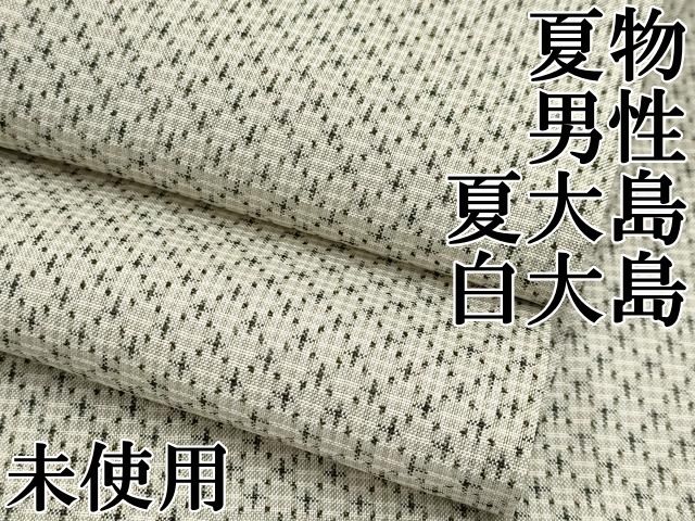 平和屋本店 上 夏物 男性 本場大島紬 夏大島 白大島 菱繋ぎ 青磁鼠色地 ♥ CYAA3639s5