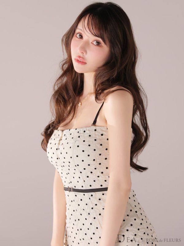 アイボリー DE4333-IV-2509 XS-Lサイズあり DEA.|ディア ドット| ジャガード| マーメイド| ロング| ワンピース| ミモレ丈| マキシ丈| ミディアムドレス| キャバドレス long