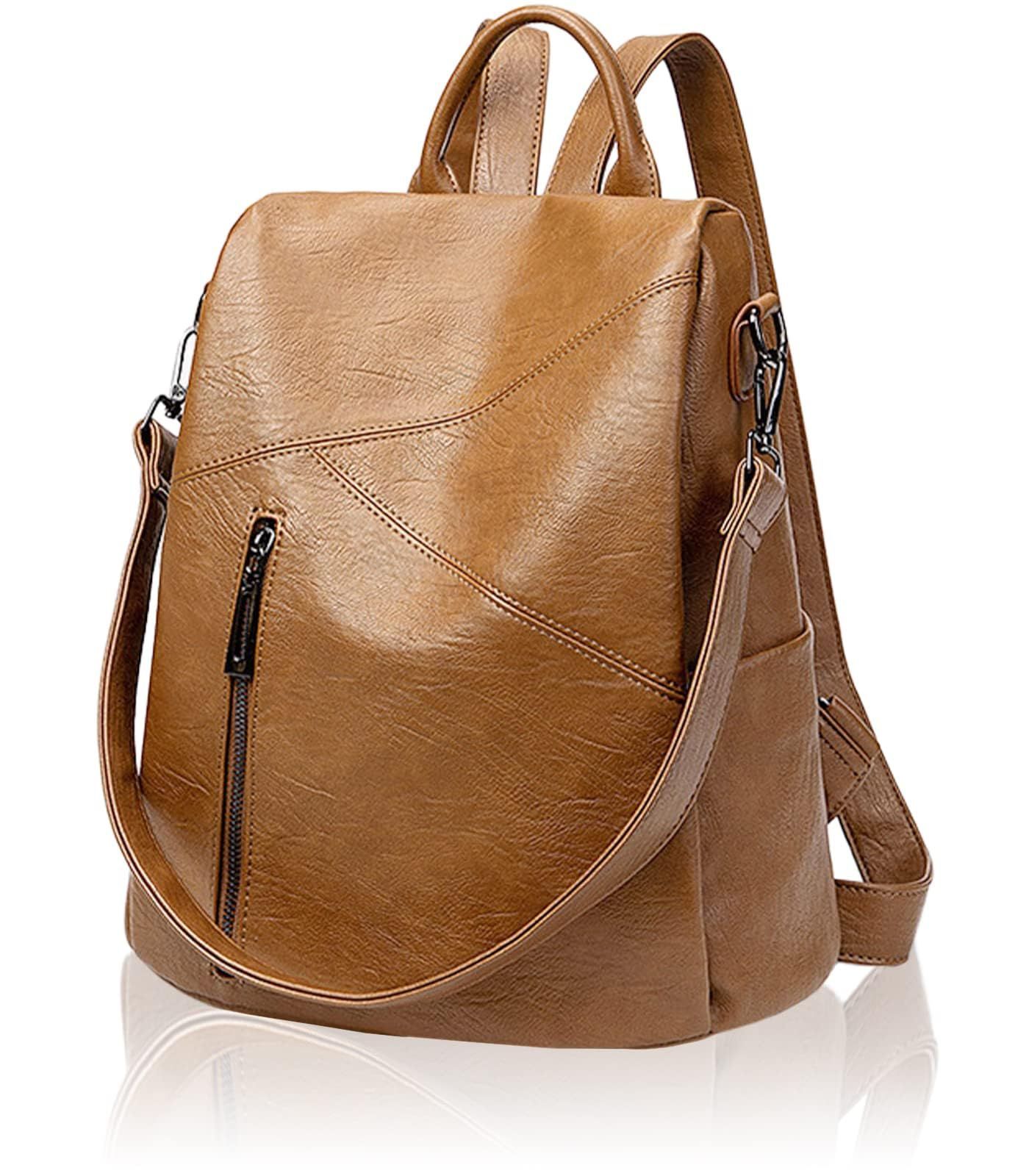 ブラウン PORCO CASA リュック レディース ビジネス ミニ バックパック リュックサック 通勤 大人 軽量 Bag for women ブラウン