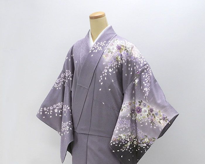 単衣 訪問着 新品 仕立上がり 正絹 絞り 桜 辻が花 身丈165cm 裄丈68.5