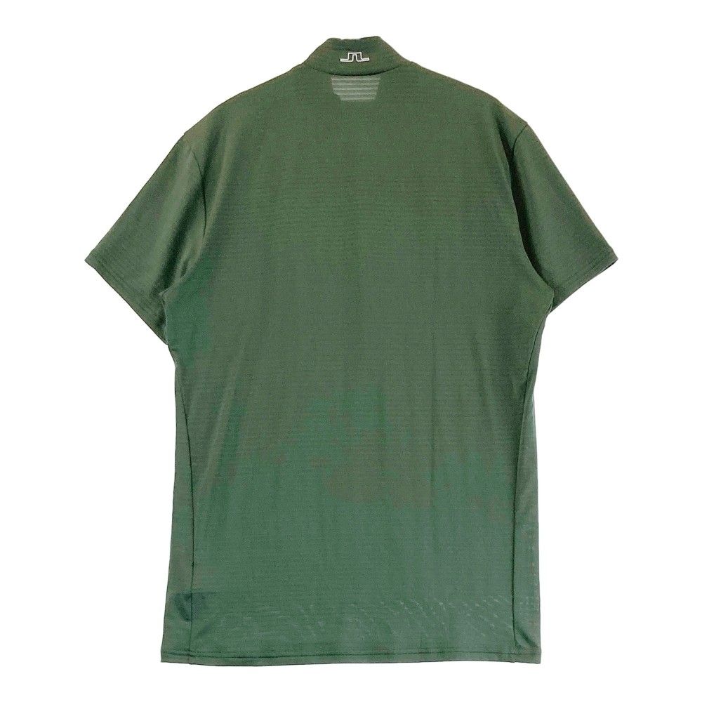 サイズ：S J.LINDEBERG ジェイリンドバーグ  ハイネック 半袖Tシャツ ボーダー柄 グリーン系 [240101430020] ゴルフウェア メンズ ストスト サイズ：S J.LINDEBERG ジェイリンドバーグ ハイネック 半袖T