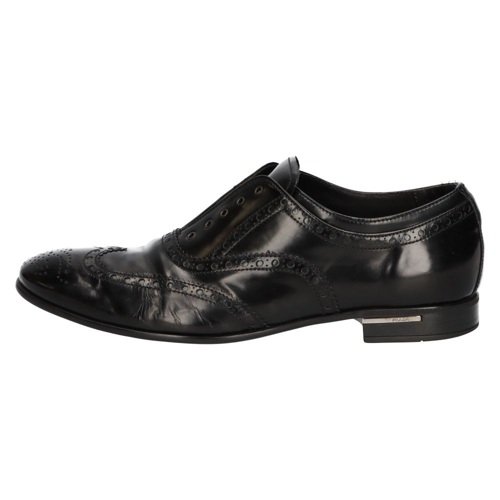 PRADA (プラダ) ウィングチップ レザー レースアップ ドレス