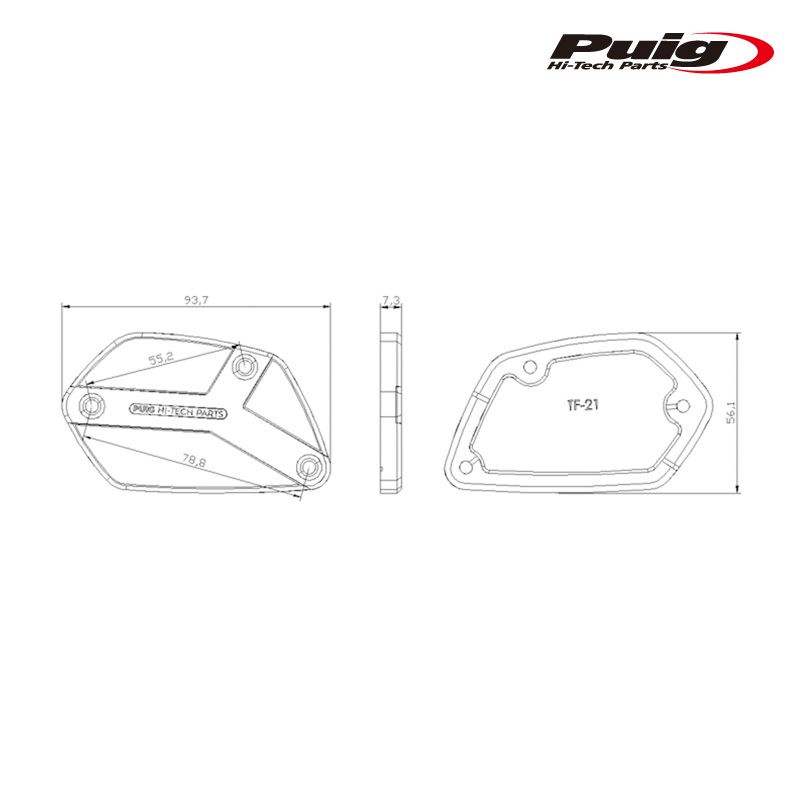 Puig 9531N BRAKE-CLUTCH FLUID TANK CAP フロント 左右共通 [BLACK] BMW R NINE T (15-24) etc. リザーバータンクキャップ