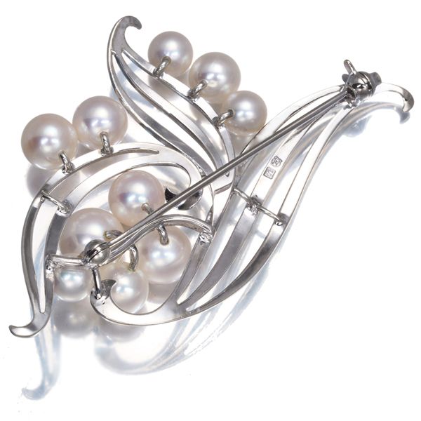 MIKIMOTO ミキモト 真珠 ベビーパール ブローチ シルバー 3珠 ミキモト