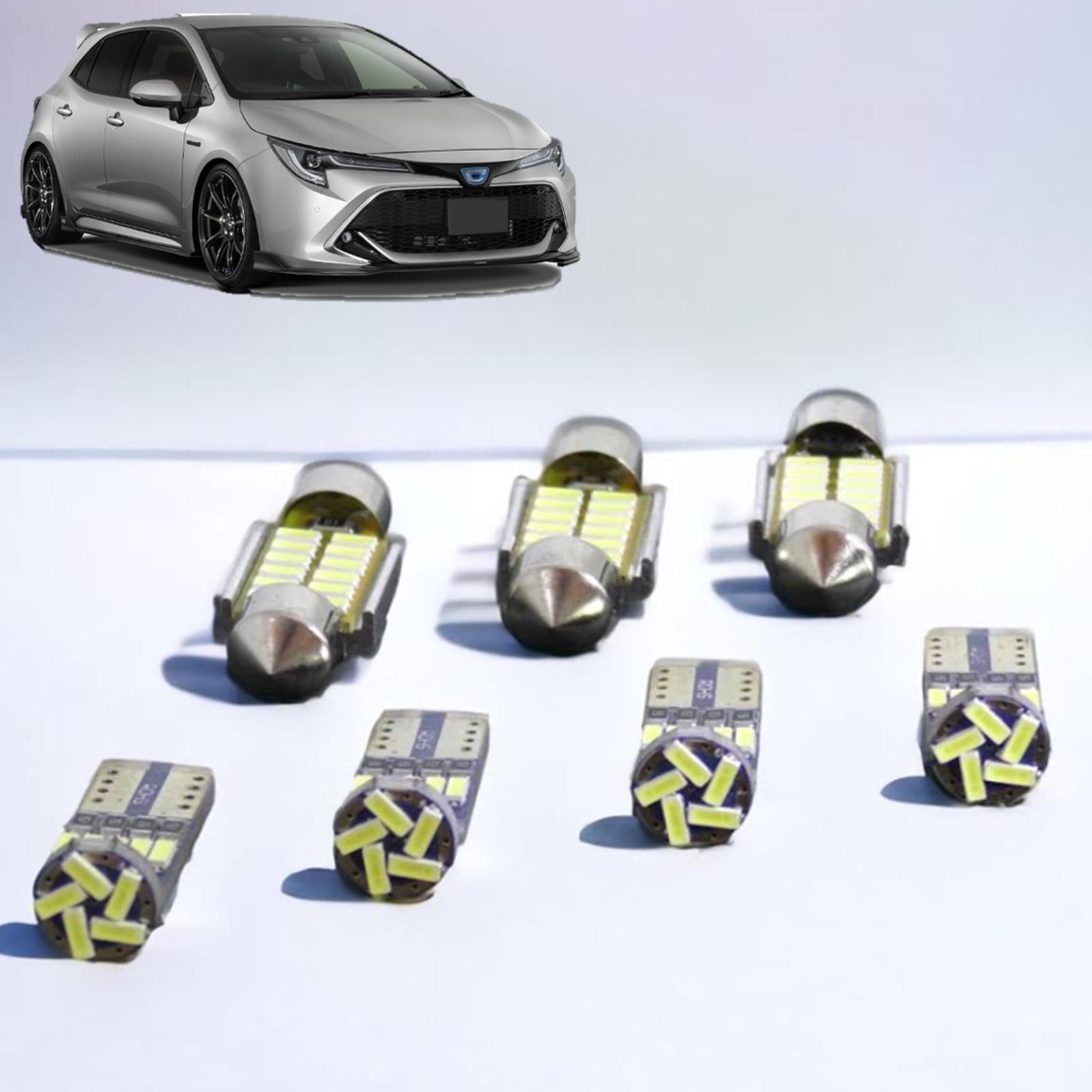 TOYOTA カローラ(スポーツ ツーリング) 【室内灯 + ナンバー灯】カローラ LED 8点セット 取付工具付き 型式：ZEW ZRE NRE LED 【簡単取付】無極性 6000K ゴースト灯防止 室内灯 パーツ カー用品 カスタ